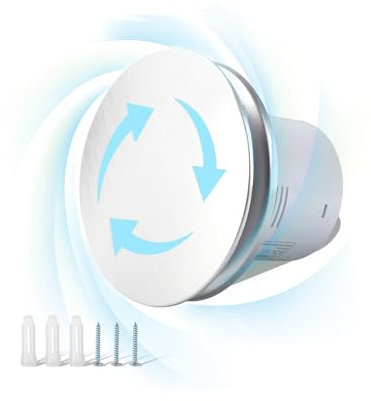 BigKing Extractor de Baño 100 mm, Ventilador extractor de baño aire, Ventilador Baño Impermeable IPX4, ≤34 dB, para Hogar BañO Cocina Garaje VentilacióN(Potencia nominal: 12W)