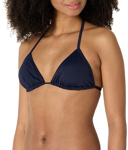 Amazon Essentials Top Bikini a Triangolo da Donna, Blu Navy, M