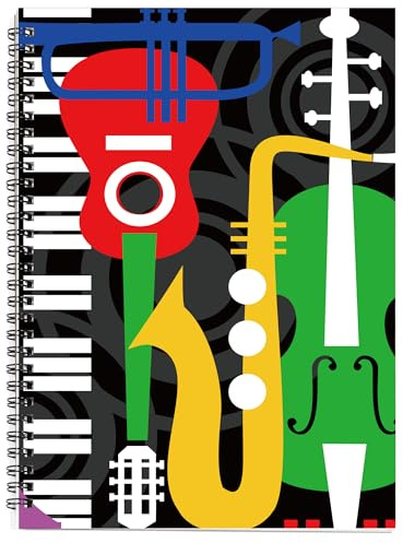 MAXCURY Blank Sheet Music Composition Manuscript Staff Paper Art Music Notebook Black 100 Pages 26x19cm (Machine)