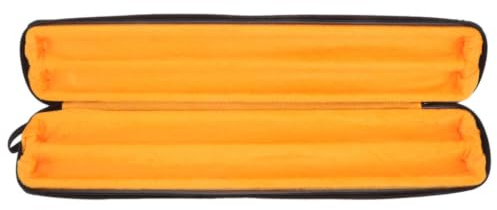 ifundom PU Leather Bamboo Flute Case, Waterproof Low Whistle Carrier Bag, Hard Shell Wooden Instrument Pouch for Jointed D/C Tune, Coffee, 50cm/19.65in