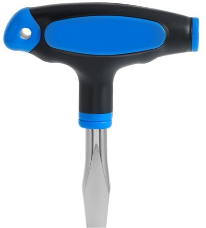 Mabor Tournevis à tête plate avec poignée en T de 10 mm, kit de tournevis ergonomique à tête plate courte avec poignée en plastique pour vis à fente, 10 mm