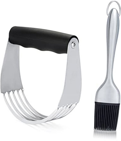 INOOMP 3pièces Coupe-pâte Couteau à Pâte Grattoir avec Emporte Pinceau pour Pâtisserie Cuisine Maison