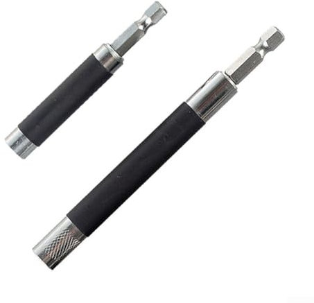 Jotekonoby Bohrerverlängerungs-Set, Karbonstahl, magnetischer Schraubenführungshalter mit selbsteinziehender Hülse für Elektrowerkzeuge, Werkstattausrüstung, 3 Größen, 2 Stück