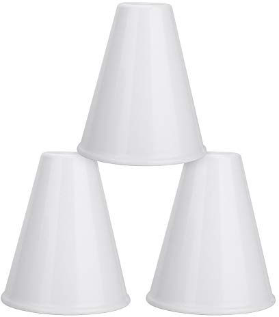 Xiuganpo Set di Tazze da Giocoliere in Plastica di Alta qualità, Tazze con Pareti Interne Lisce Che Riducono Gli Urti per Giocattoli per Bambini, Confezione da 3 Bianche