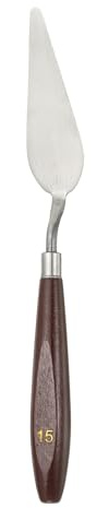 QUARKZMAN Coltello Da Pittura 3.27 x 1.06 Spatola In Acciaio Inox Attrezzi Per Pittura Con Manico In Legno Di Faggio Per Miscelare Stendere Acrilico Olio Tela Rosso/Argento