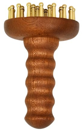 Peine de masaje de meridianos – Cepillo de masaje de piel Cabello con mango de madera, aparato de masaje para las piernas, para adultos cabeza espalda cuello hombros lumbares muslos
