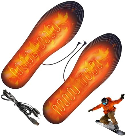 Heated Shoe Inserts USB Powered Thermal Reusable Shoe Warmer USB Heated Insoles for Use | Durable Flexible Heating Element Design System, Even Heat Distribution Structure Feature, Cold Weather