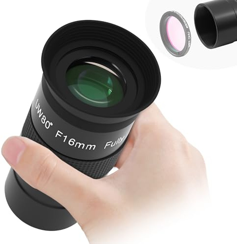 Astromania Telescope Eyepiece, 80 Degree Ultra Wide Angle Eyepiece for Telescope 16mm, Fully Multi-Coated Telescope Accessories, Standard 1.25 inch Filter Thread for Planetary Astronomy Observation