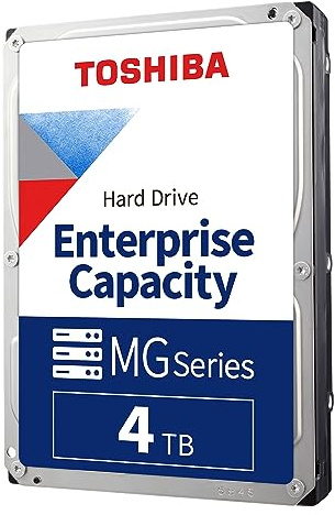 Toshiba 4TB Enterprise Internal Hard Drive – MG Series 3.5 SATA HDD for Server, Storage, 24/7 Operation, Hyperscale, Cloud (MG04ACA400E)