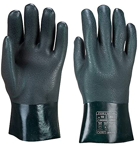 Portwest Gant PVC 27cm double trempage, Couleur: Vert, Taille: XL, A827GNRXL
