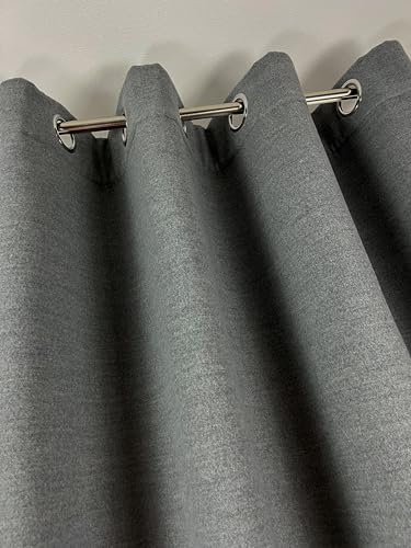 NOVUM fix Filzvorhang mit Ösen Softfilz Thermovorhang Kälteschutz Türvorhang Raumteiler Übergardine grau Klimavorhang 138x250cm(BxH)