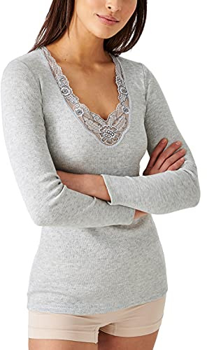 Damart T-Shirt Manches Longues Maille Ajourée Thermolacty sous-vêtement Femme (Lot de 1)