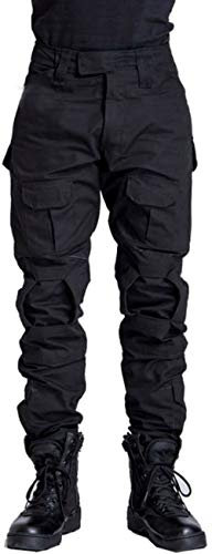 FENG Pantalon Tactique Militaire pour Homme - Camouflage - Adventure - Multi-Poches - Respirant - Imperméable - Pantalon de Chasse 40 Noir