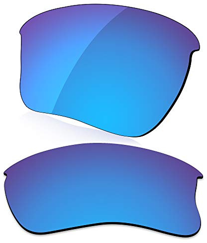 LenzReborn Verres polarisés de rechange pour lunettes de soleil Oakley Flak Jacket XLJ - Plus d'options, Bleu glacier – Miroir polarisé, Taille unique