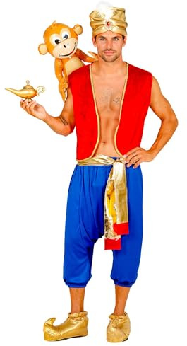 Widmann – Kostym Aladdin, väst, byxor, skärp, turban, kung, temafest, karneval, karneval