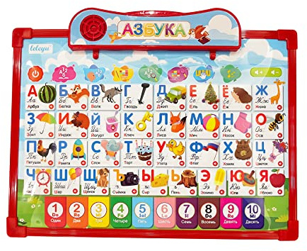 Aprendizaje ruso para niños y principiantes: alfabeto, pronunciación, música y palabras; Vocabulario con juguetes y audios rusos, regalos rusos