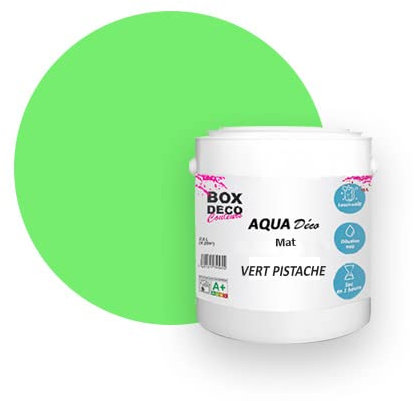 BOX DECO COLORES Pintura de pared acrílica con aspecto mate Aqua Deco – 2,5 L, verde pistacho