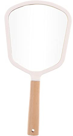 1pieza Espejo De Maquillaje Portátil Ovalado De Madera Sólida Espejo De Mano De Alta Definición para Uso Diario Y Viajes Accesorio De Maquillaje Elegante Y Práctico