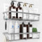 Kitsure Duschablage ohne Bohren - 2 Stück rostfreie Badezimmer Organizer, schnell trocknende Badregal, mit großer Kapazität, langlebige Shampoo Halterung für Dusche aus Edelstahl, Large, Grau
