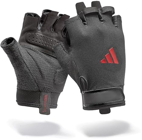 Adidas Guanti da allenamento essenziali, tecnologia Aeroready che assorbe l'umidità, insieme a un palmo estremamente confortevole e resistente in finta pelle scamosciata