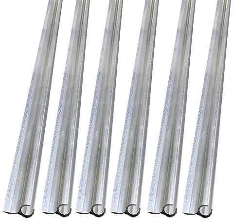 Juego de 6 rieles de aluminio para toldos, 6 x 60 cm, para autocaravanas T4, T5 y T6