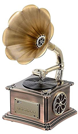 ROLTIN Vintage Retro clásico gramófono fonógrafo Forma Altavoz estéreo Sistema de Sonido Caja de música USB Flash Drive grabadora