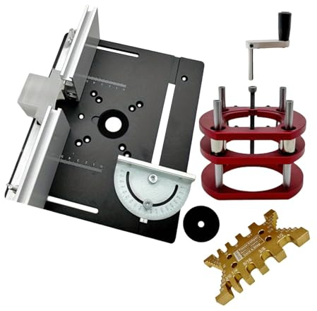 Sollevatore di precisione per fresatrice manuale | Kit per di sollevamento del router di sollevamento manuale | di seghe da banco con inserto per piastra di base, kit di sollevamento