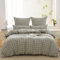 SOULFUL Housse de Couette 220x240 Coton Carreaux avec 2 Taies d'oreiller 65x65 cm, 100% Coton Lavé, Certifié Oeko-TEX, Vert Parure de Lit Vichy 2 Personnes 220x240 Coton avec Fermeture Éclair