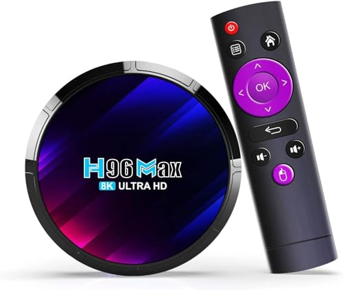 H96 Max boitier IPTV DDR4 4 Go de RAM 64 Go de ROM RK3528 Quad-Core 64 Bits WiFi6 Dual 2.4G/5.8G WiFi BT5.0 8K HDR10+ Ultra HD USB 3.0 Smart Home Player