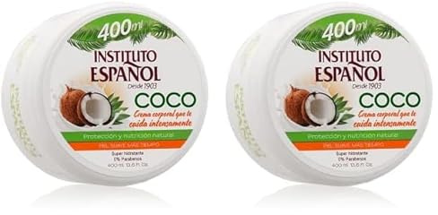 Instituto Español Tarro Crema Corporal Coco 400 ml (Paquete de 2)