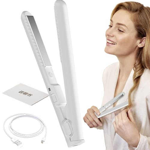 Min-i À Double Usage En Fer À Recrues, Lisser Les Lisseurs Et Bouclets, Lisser Les Lisseurs De Cheveux Sans Fil Les Lisseurs Portables Cair Curler Pour Les Types De Cheveux Courts Et To-us Les Cheveux