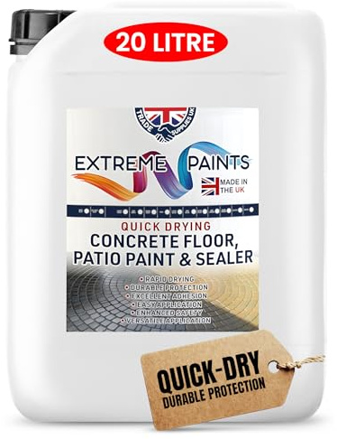 TRADE SUPPLIES UK - Extreme Quick Drying Concrete Floor, Patio Paint & Sealer - Water Based, Durable & long Lasting - Industrial & Domestic Spaces - Terracotta 20L