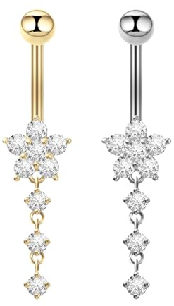 2 stycken naglar med diamanter, smycken i rostfritt stål, genomträngande smycken, fashionabla och personliga smycken (guld, silver).