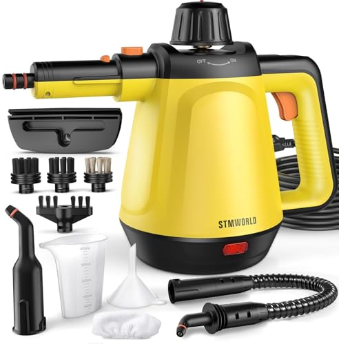 Steam Cleaner, Deep Cleaning Steam Cleaner for Home, 1200W Handheld Steam Cleaner with 10 Tools, Natural Steamer for Cleaning, Handheld Steamer for Bathrooms, Kitchens, Windows, Shower, Grout,Tile,Car
