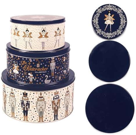Steel Mill & Co. Round Cookie Tin Set of 3, The Nutcracker