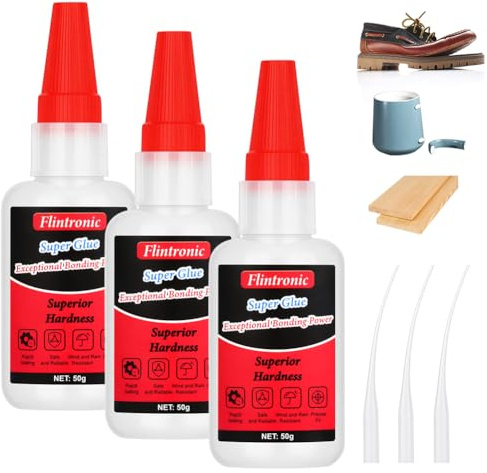 Flintronic 3PCS Oily Glue, 50g High Strength Universal Super glue, Multifunctional Leak Sealing Welding-glue, Fast Repair Strong-glues Quick Drying for Plastic, Leather, Metal, Wood, Ceramic (Style D)