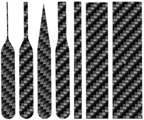 7 PCS Carbon Fiber Sanding Sticks, Hobby Model Making Tools, Professional Polishing Sanding Sticks for Sticky Sandpaper and Small Areas (3×0.8,3×0.6,3×0.2, 4 Detail Boards)