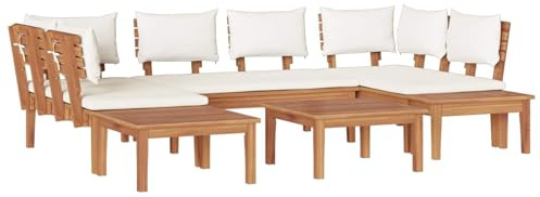 Mhdvray Ensemble de Canapé de Jardin 4 Pcs Salon Extérieur Modulaire en Résine Tressée Marron et Crème Mobilier de Terrasse Moderne avec Banquettes d'angle et Tables Basses