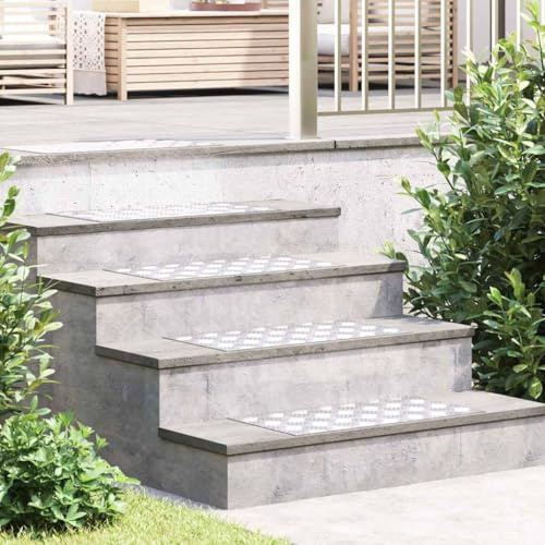 Ordellia Trappsteg aluminium silver 60 x 30 cm, 2 stycken rätvinkliga halkfria med räfflad plåt, modern för inomhus- och utomhusbruk, säkerhet, ljudisolering och repskydd