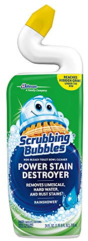 Scrubbing Bubbles Toilet Bowl Cleaning Gel, Non-Bleach Bathroom Cleaner, Gets Rid of Limescale and Hard Water + Rust Stains, Rainshower Scent, 24oz