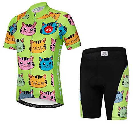 Children Cycling Jersey Set Clothing Boys Girls Shorts Pad Suits Cat XL
