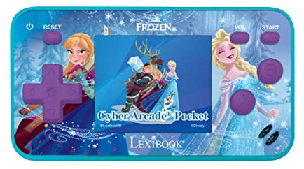 Lexibook, Frozen, Cyber Arcade Pocket, console di gioco portatile, 150 giochi, schermo LCD da 1,8, funzionamento a batteria, viola/blu, JL1895FZ