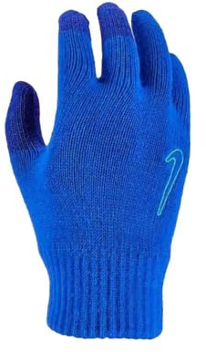 NIKE unisex vuxen 2.0 stickade swoosh grepphandskar, Spel kunglig/turkos, L/XL