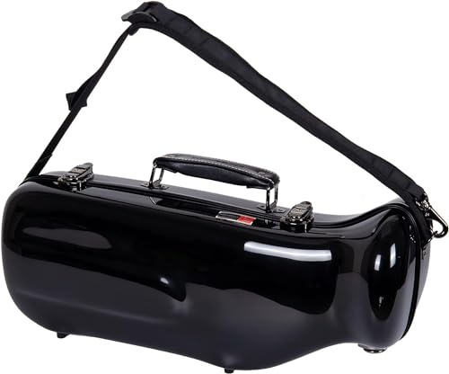Crossrock Fiberglass Case fits for Trumpet with removable shoulder straps-Black(CRF1020TRBK)