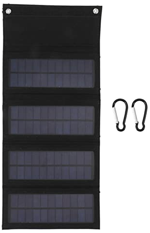 Vikbar Solpanel, 40W Bärbara Solpaneler med USB-gränssnitt Monokristallin Solpanelladdare för Utomhuscampingvandring Nödladdning (Svart)