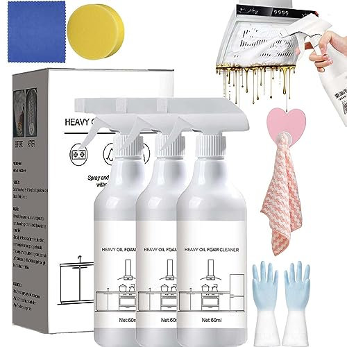 Gienslru Splash - Spray de espuma, limpiador de spray de espuma para cocina con grasa, limpiador de horno de espuma, limpiador de cocina multiusos (3 unidades)