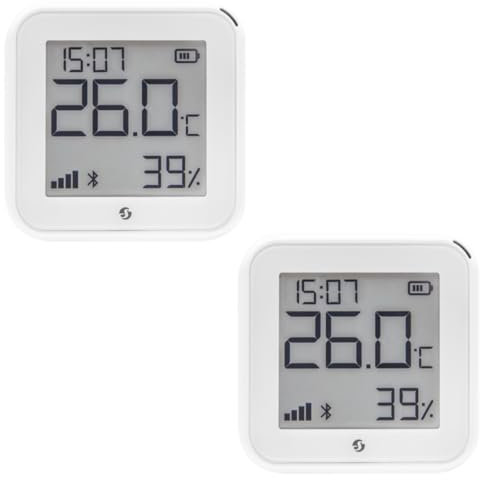 Shelly H&T Gen 3 Weiß | 2er Pack | Wi-Fi und Bluetooth Temperatur&Luftfeuchtigkeitssensor | Hausautomation | Kein Hub erforderlich | Lange Batterielebensdauer | Wandmontierbar