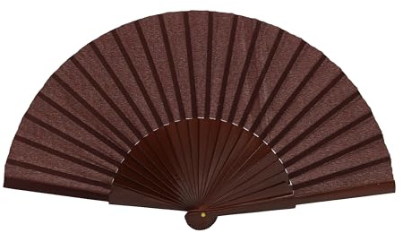 MAPIMANIA - Ventaglio Bordeaux in Legno Laccato a Mano bifaccialee e Tessuto, Ventaglio Donna Pieghevole, Ventagli Matrimonio, Ventaglio Giapponese Elegante da Cerimonia Resistente