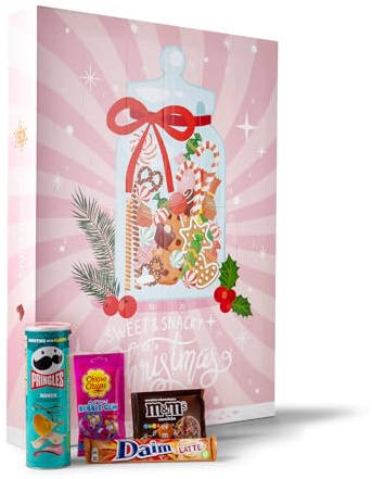 brandnooz - Adventskalender 2025 Sweet&Snacky XXL mit 26 Türchen - Riesen Weihnachtskalender 80 cm mit 26 Markenprodukten wie Kinder, Oreo, Pringles, Reese´s, M&M´s und viele mehr für