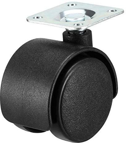 JVNALwnkv Casters Stainless Steel，Retractable Casters Heavy ，2 Pcs Swivel Caster Wheels 1 Inch Nylon Top Plate Mounting Caster Twin Wheel Black, 1.5inch no Brake